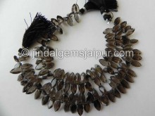Smokey Cut Marquisse Beads